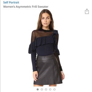 NWOT Self-Portrait Asymmetric Frill Sweater, L